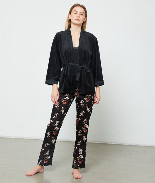 Pyjama 3 pi&egrave;ces noir.