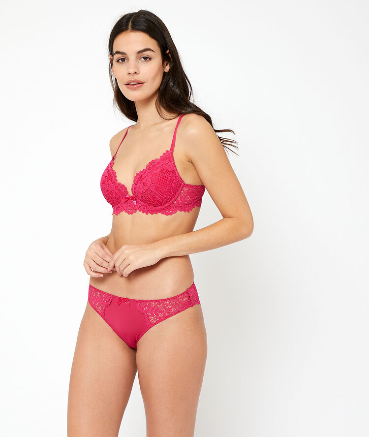 Soutien-gorge n°2 - push-up plongeant orchidee.