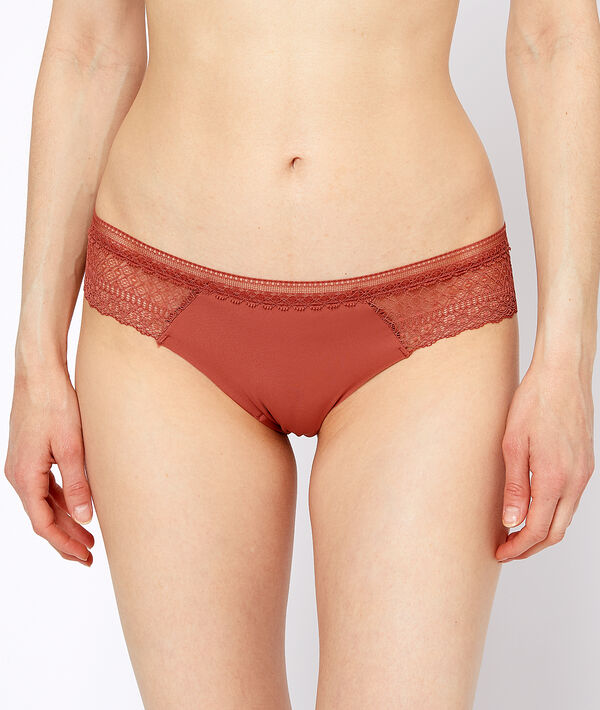 Hipster en microfibre et dentelle Hipster en microfibre et dentelle;${refinementColor}