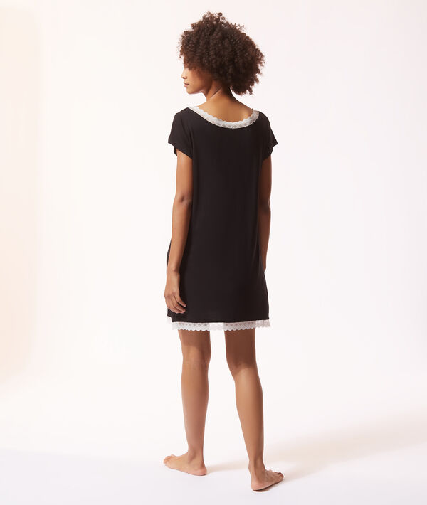 Babydoll met kanten boordjes Babydoll met kanten boordjes;${refinementColor}