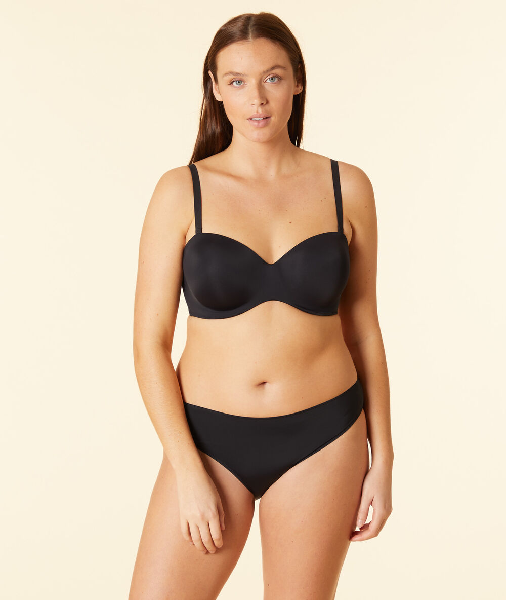 Bandeau micro balconnet, afneembare bandjes zwart.