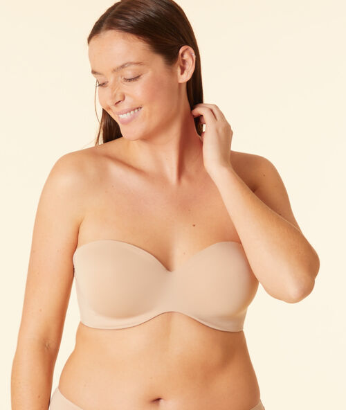 Bandeau bretelles amovibles bonnet e beige/ peau.