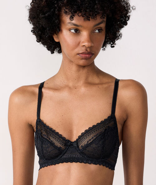 Soutien-gorge corbeille noir.