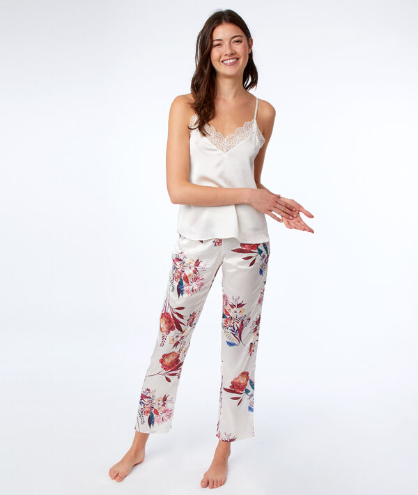 Top met decolleté in kant en gekruiste rug Top met decolleté in kant en gekruiste rug
