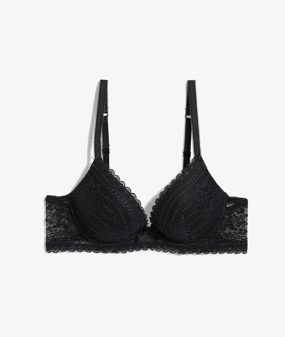 Bh n°2 - push up diepe decolleté zwart.