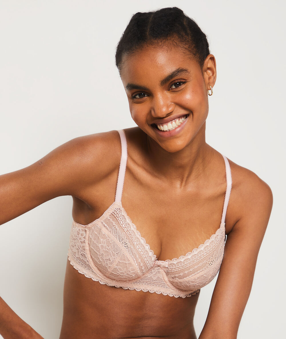 Balconnetbeha zonder cups blush.