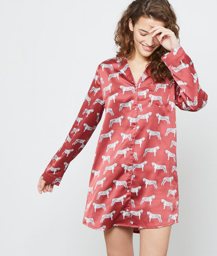 Nachthemd met tijgerprint roze.