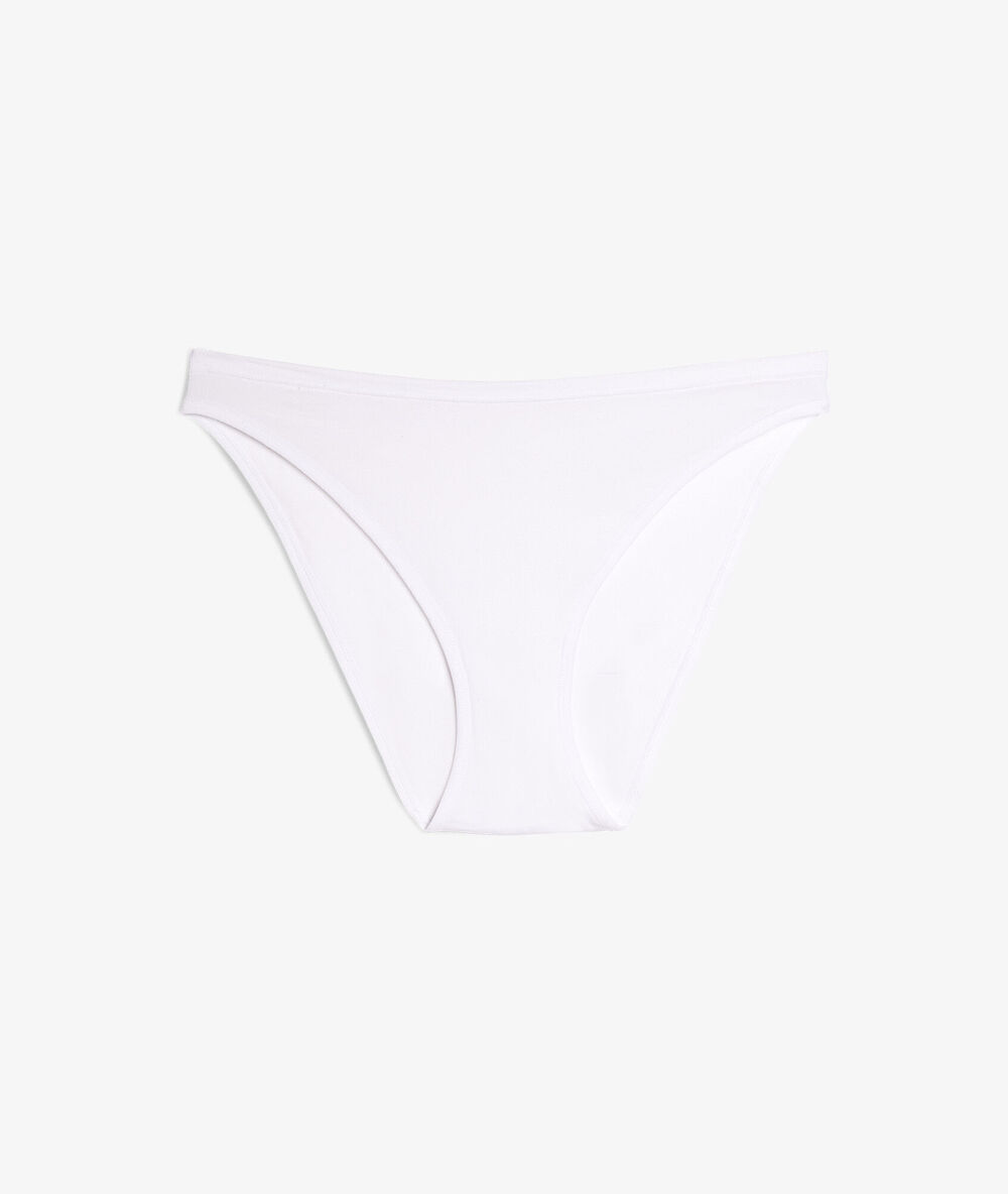 High leg slip in stretch biokatoen wit.