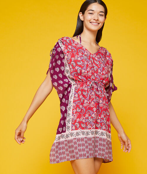 Tunique de plage imprim&eacute;e multicolore.