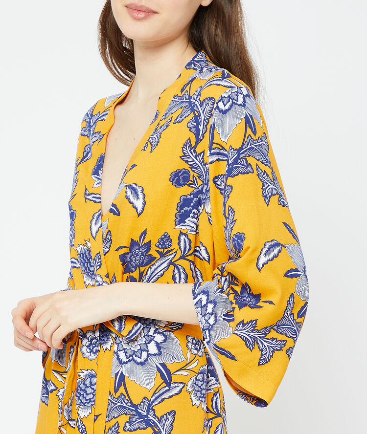 Kimono met print boterbloem.