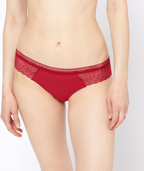 Hipster en microfibre et dentelle grenadine.