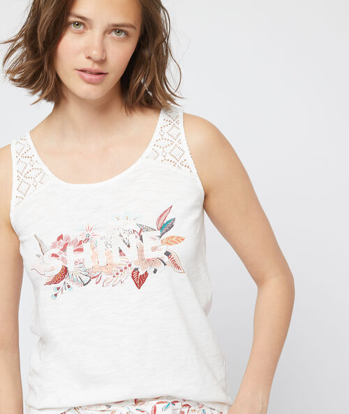 D&eacute;bardeur "shine" ecru.