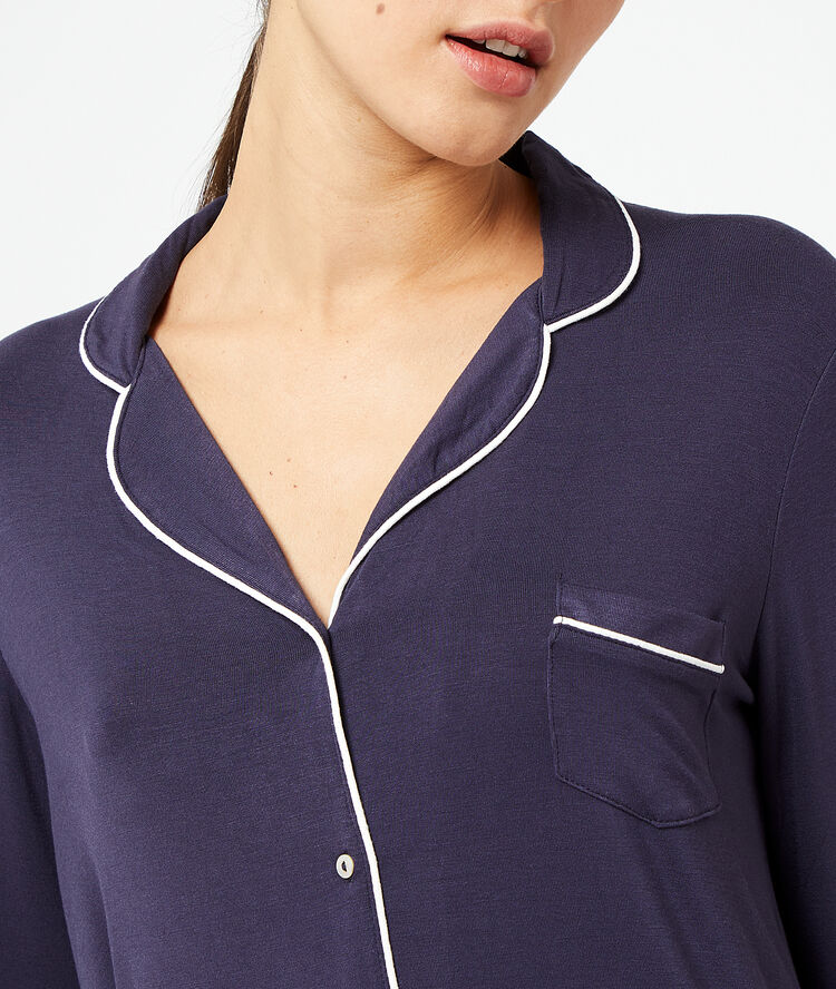 Viscose nachthemd navy.