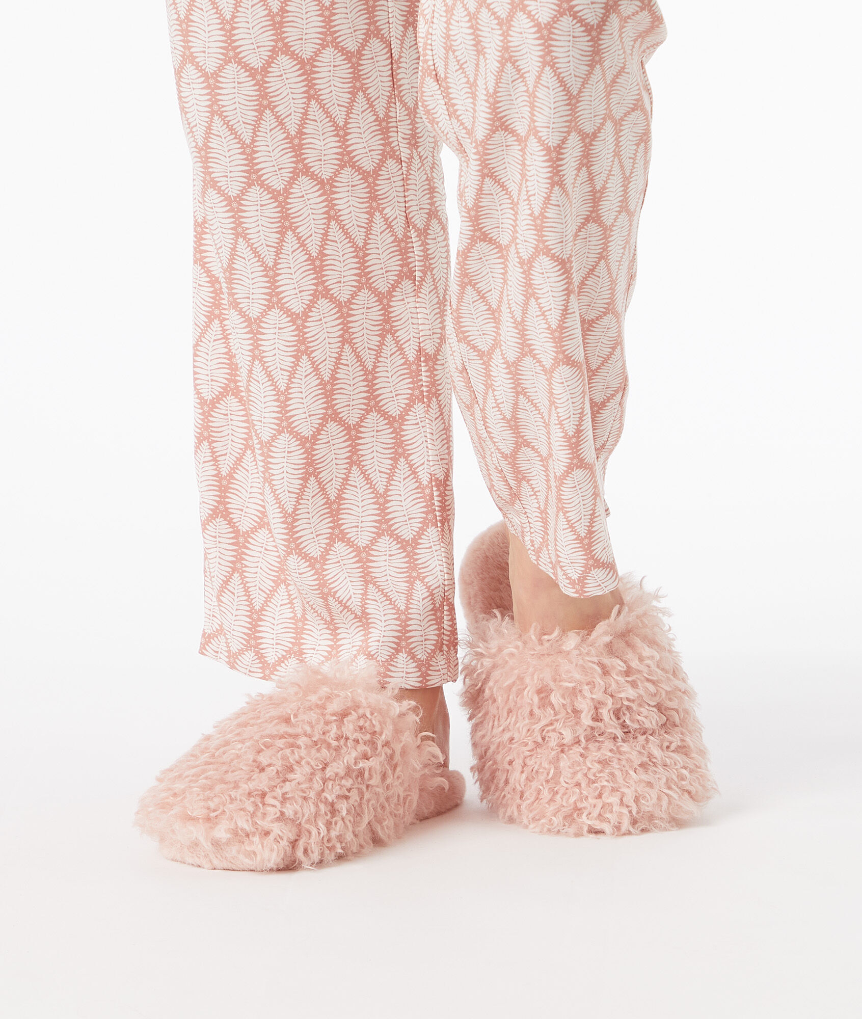 Pantoffels in imitatiebont - MINDA - BLUSH - ETAM