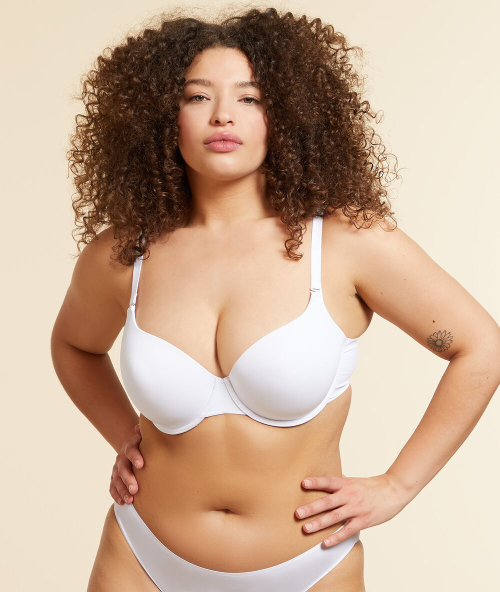 Soutien-gorge n°5 - coques fines, bonnets d et e blanc.