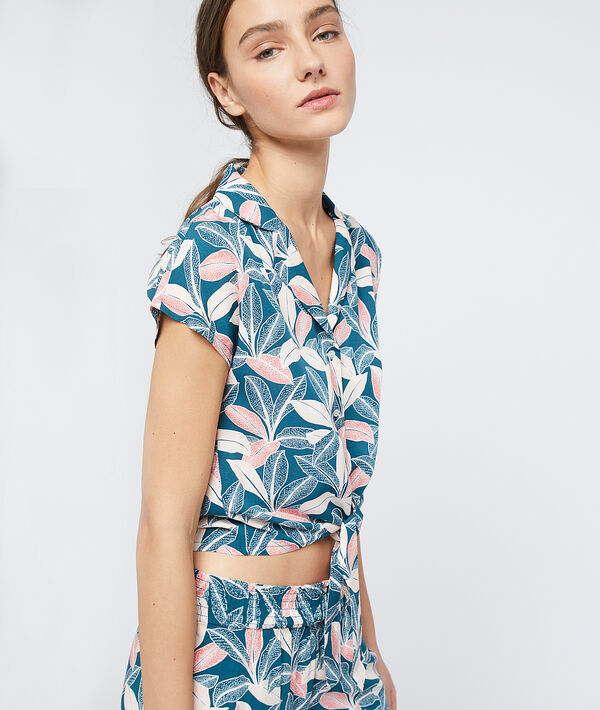 Pyjamahemd in viscose ecovero om te knopen Pyjamahemd in viscose ecovero om te knopen;${refinementColor}