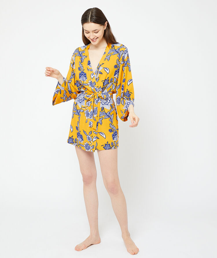 Kimono met print boterbloem.