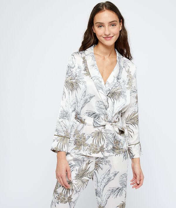 Pyjamavest met bladerprint Pyjamavest met bladerprint;${refinementColor}