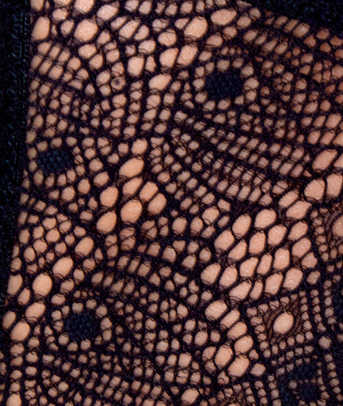 Magic up® diep decolleté grafische kant, zwemmersrug zwart.