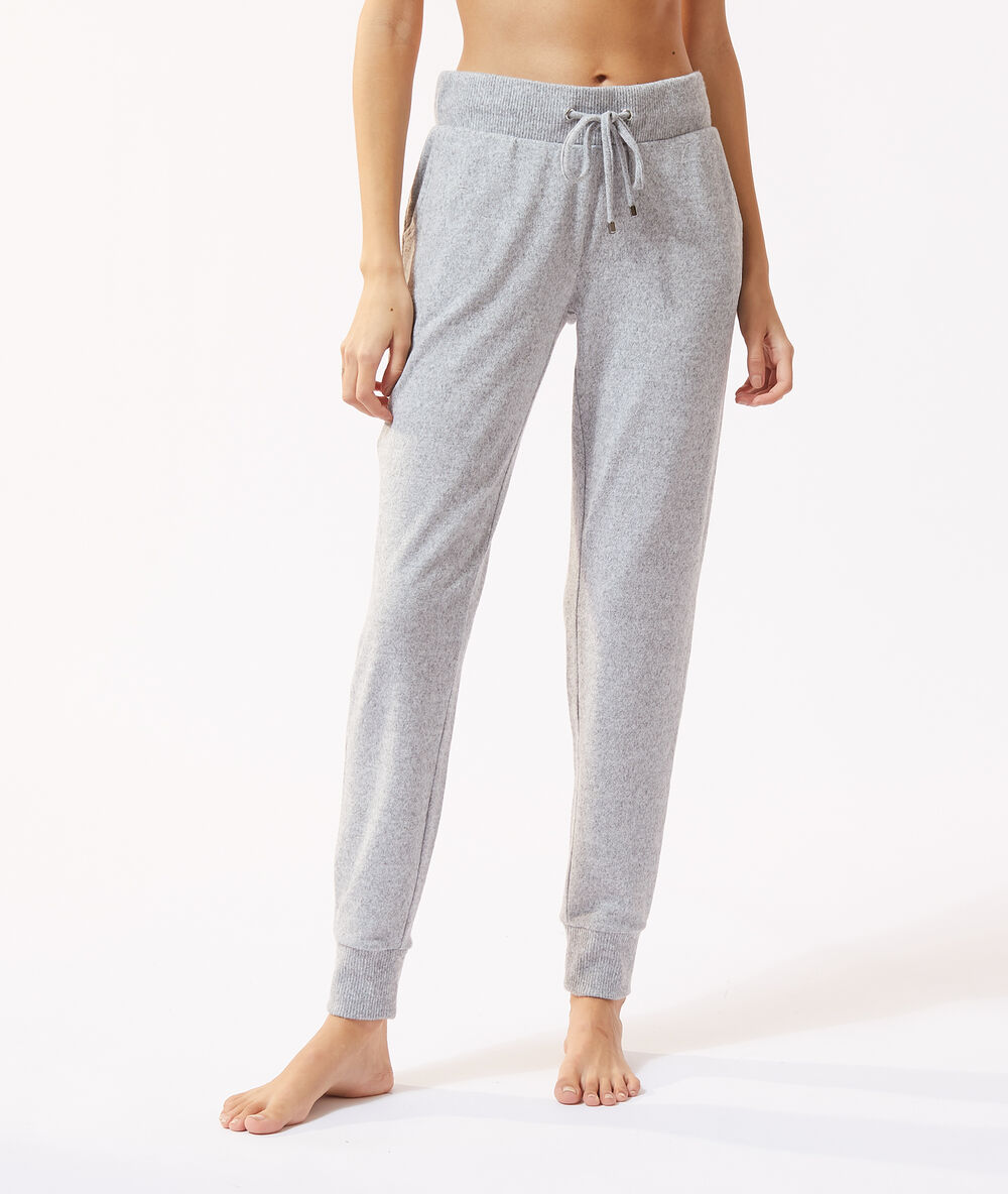 Pantalon loungewear à lacet gris.