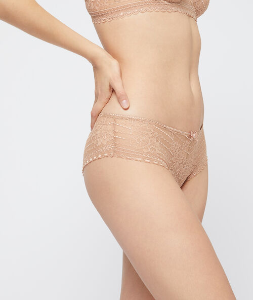 Shorty in gebloemd kant duin.