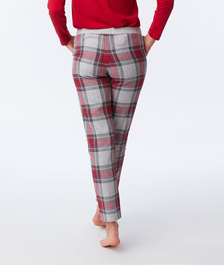 Geruite pantalon grijs.