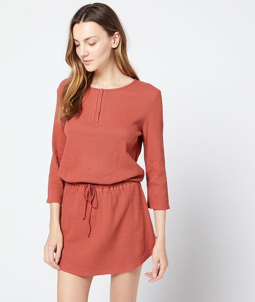 Hemdjurk terracotta.