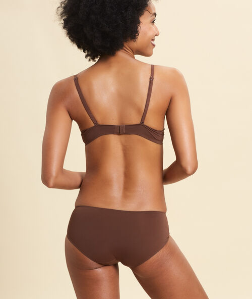 Shorty en microfibre marron clair.
