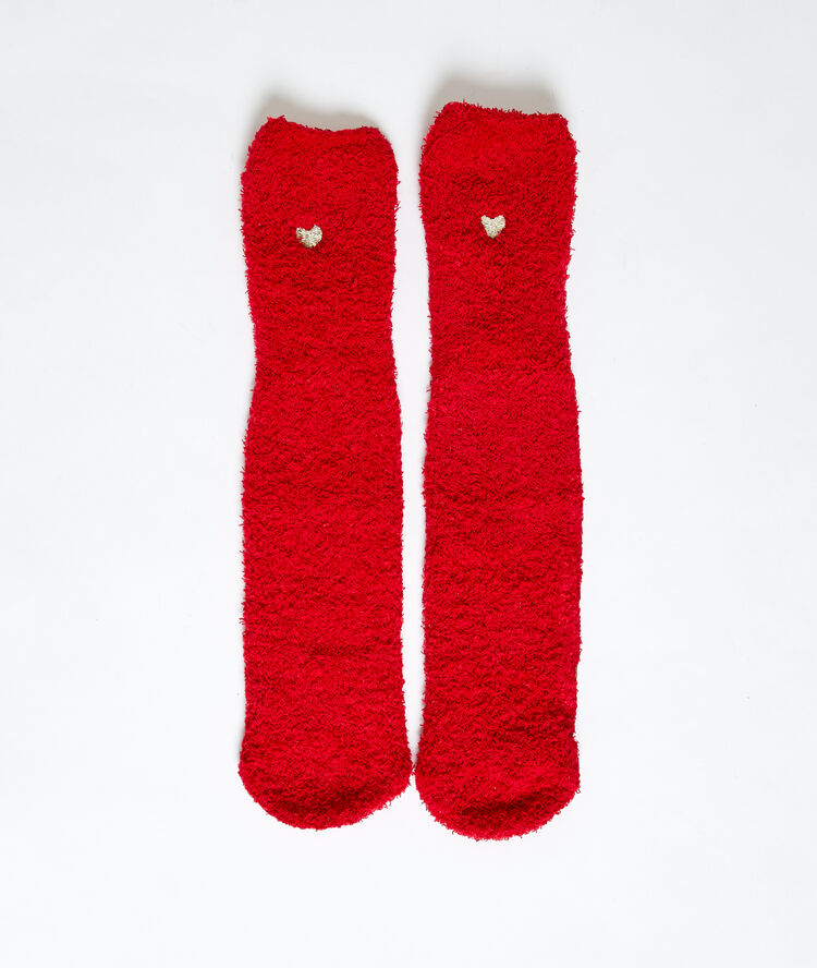 Homewear sokken rood.