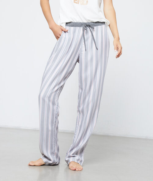 Pantalon &agrave; rayures multicolore.