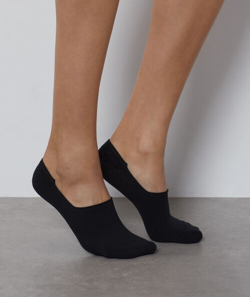 2 paar onzichtbare sokjes zwart.