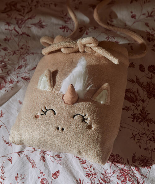 Plaid chat licorne rose.