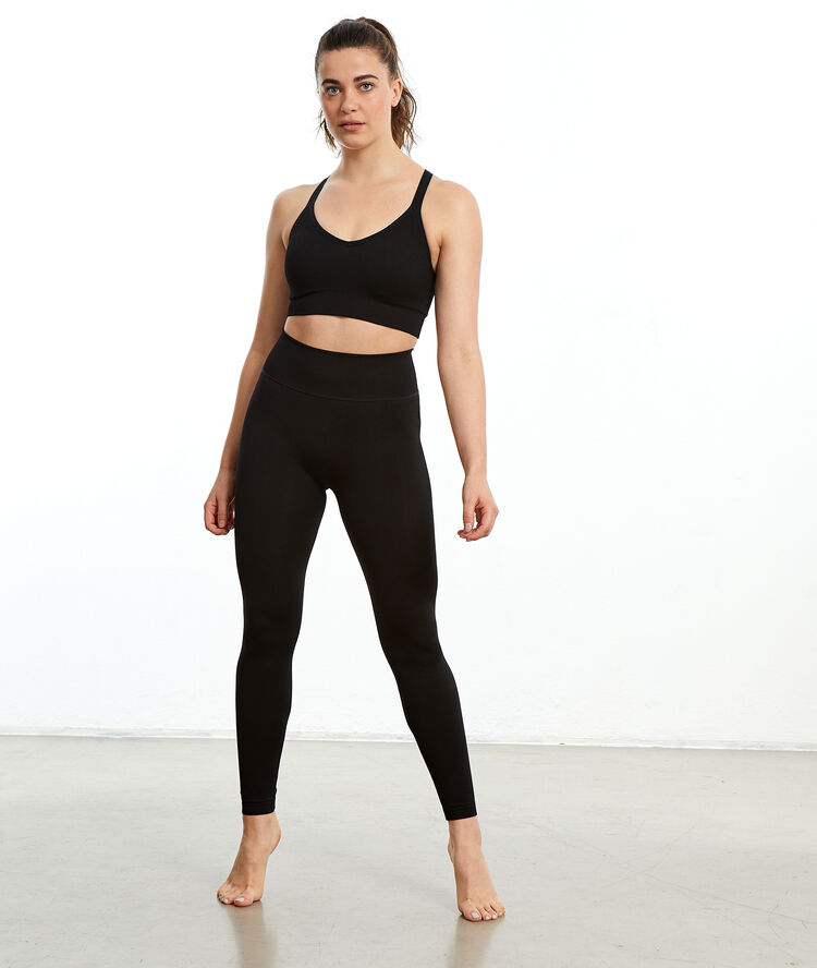 Lange seamless yogalegging zwart.