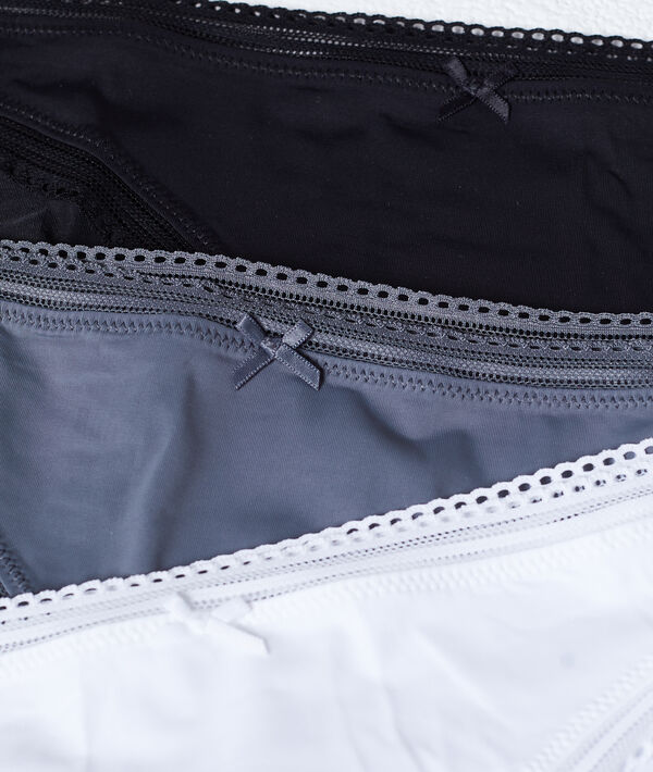 Pack de 3 culottes, bords ajourés Pack de 3 culottes, bords ajourés;${refinementColor}