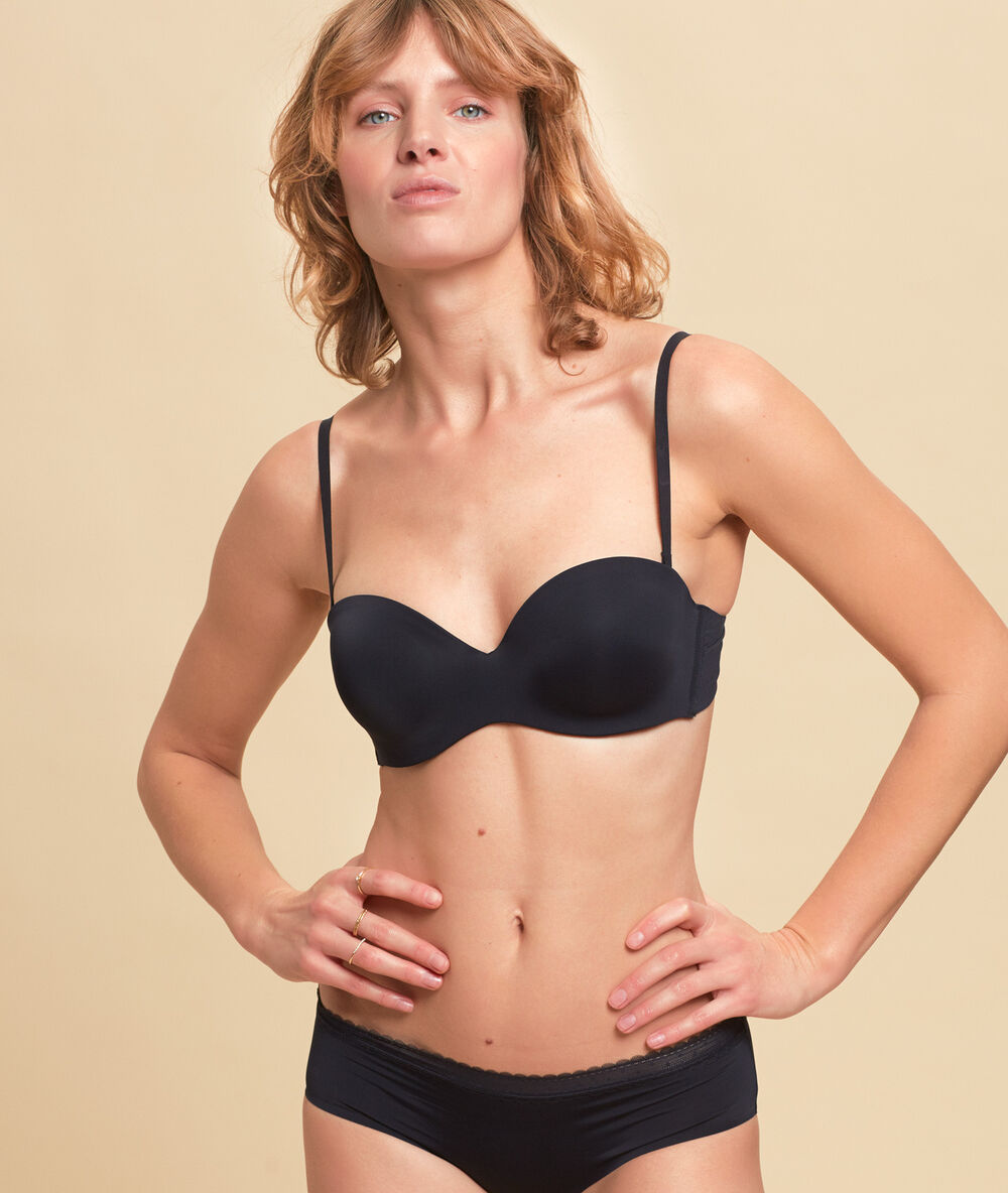 Shorty microvezel en kant noir.