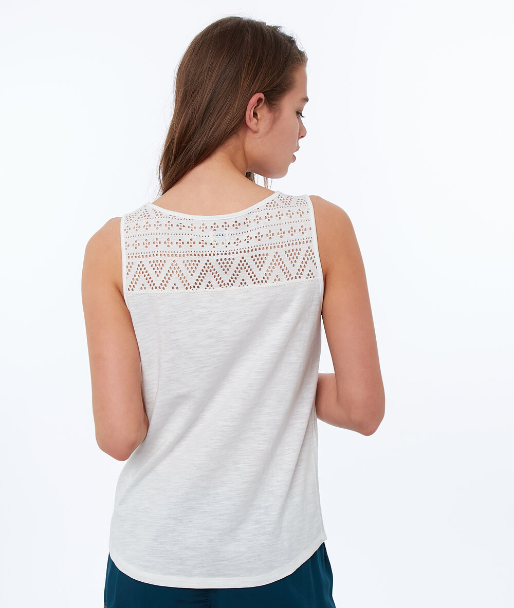 Top met print indianentooi wit.