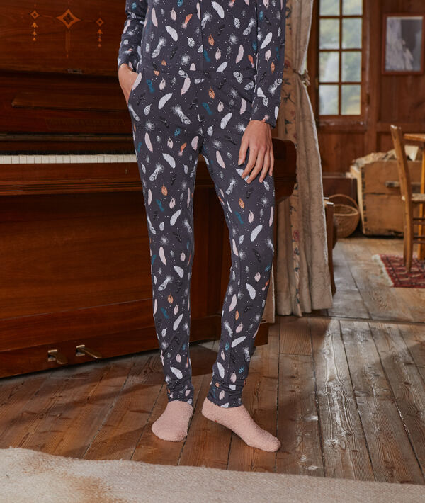 Pyjamabroek met verenprint Pyjamabroek met verenprint