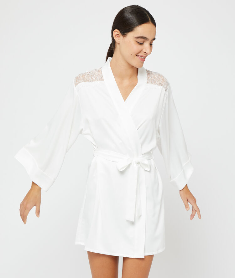 Gesatineerde kimono ecru.