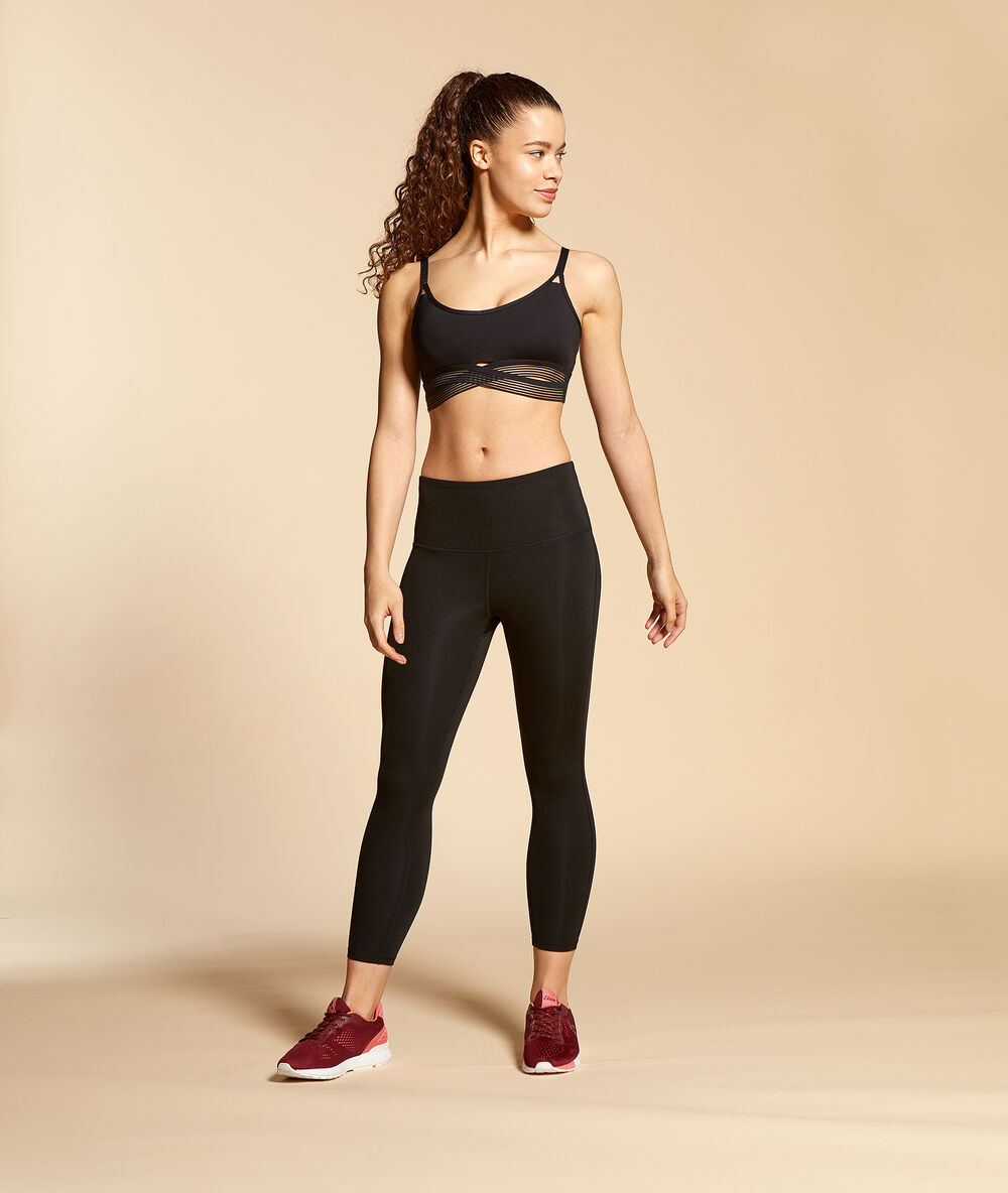 Brassière de sport unie - maintien médium noir.