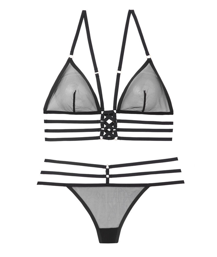 Triangel, tule bh zonder beugels, met bandjes zwart.