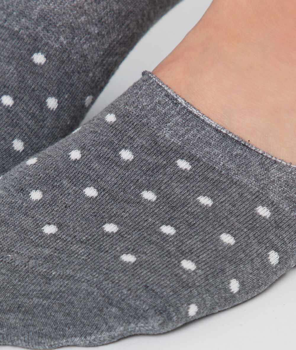 2 paires de socquettes fantaisie gris.