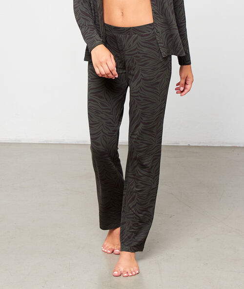 Pantalon imprim&eacute; kaki.