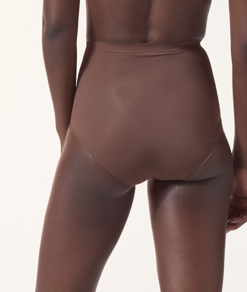 Broekje hoge taille - niveau 3: gestroomlijnd silhouet kastanje.