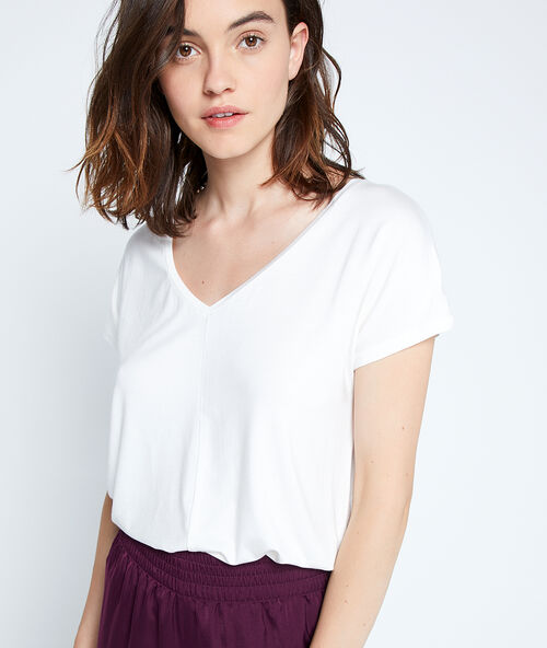 T-shirt met korte mouwen ecru.