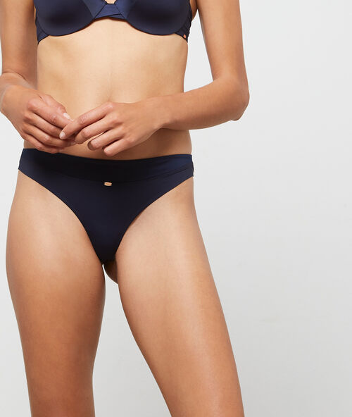 Tanga en microfibre, iris&eacute; marine.