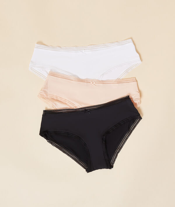 Lot de 3 shortys, bords ajourés Lot de 3 shortys, bords ajourés;${refinementColor}