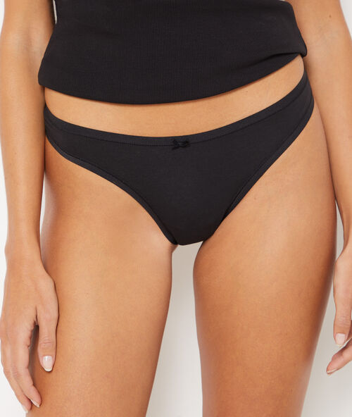 Lot de 3 strings en coton noir.
