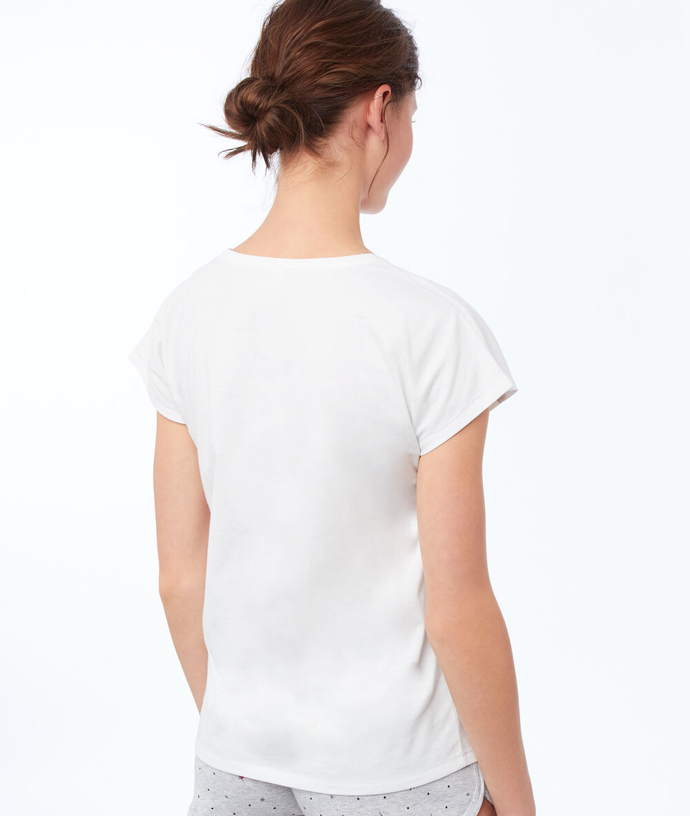 T-shirt imprimé écru.