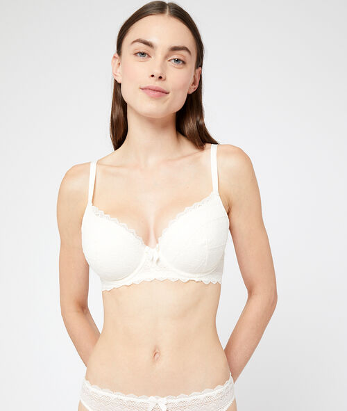 Soft bra: gewatteerde beha volledig in kant soepele beugels Soft bra: gewatteerde beha volledig in kant soepele beugels