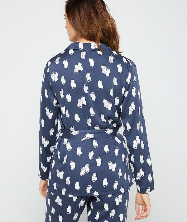 Chemise de pyjama imprimé chats Chemise de pyjama imprimé chats;${refinementColor}